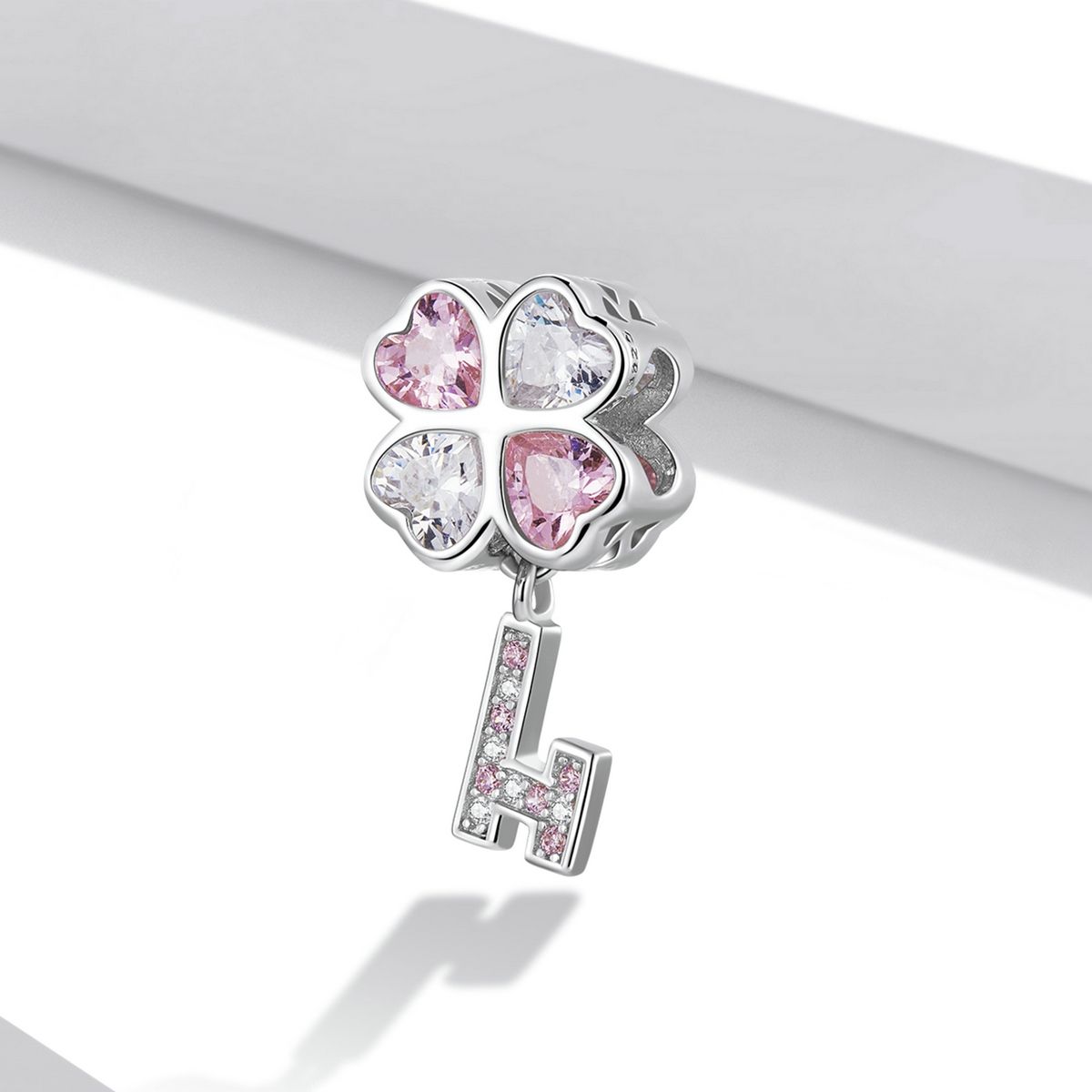 S925 Sterling Silver Heart Four-leaf Clover Beads