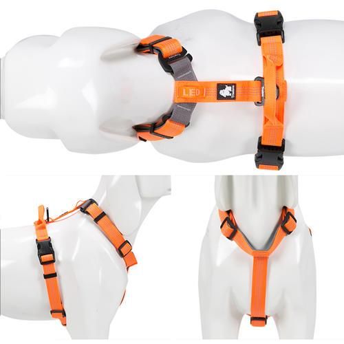 Pet Harness Adjustable Reflective Nylon With Collar Leash Light Neoprene Padded Hiking Running Dropshipping