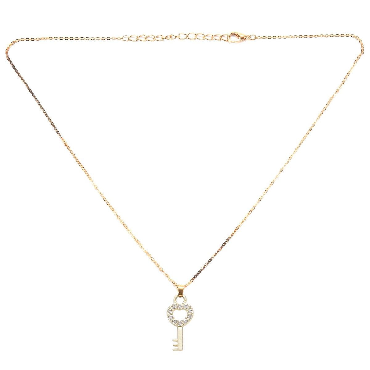 Gold Color Simulated Pearl Jewelry Suit For Women Heart Key