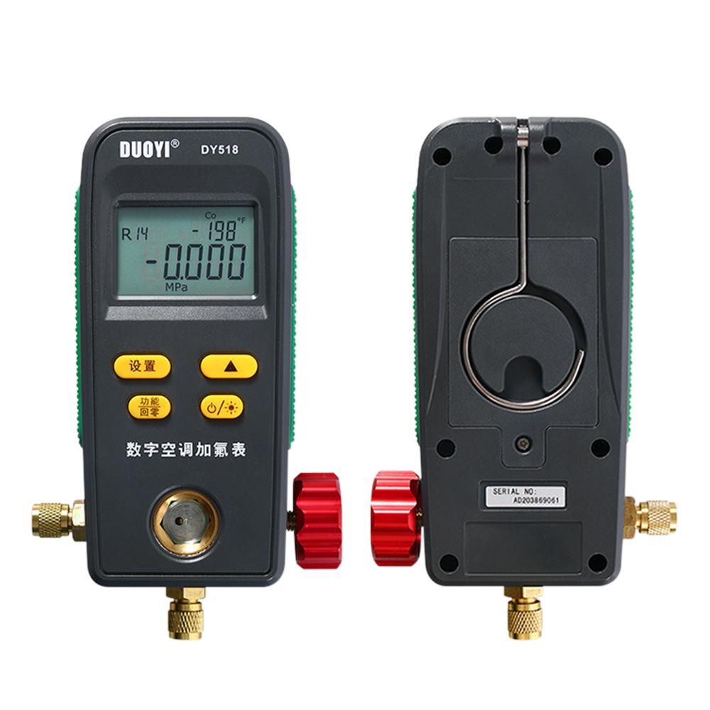 Refrigeration Digital Manifold Gauge Meter HVAC System Vacuum Pressure Temperature Tester with Carry Bag for Air Conditioner Refrigerator