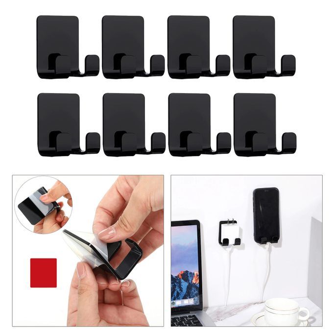 Rack Hook Set Multi Purpose For Towel Utensils Bathroom Black