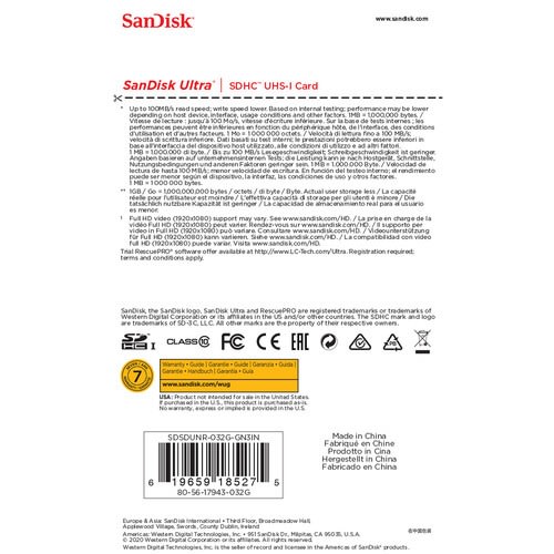 Ultra Sdhc Uhs-i 100MB/s Memory Card - 32GB