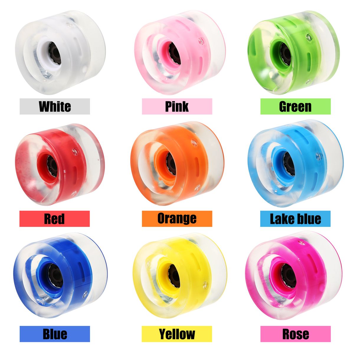 4pcs Skateboard Wheels LED Light UP Replacement Wheels