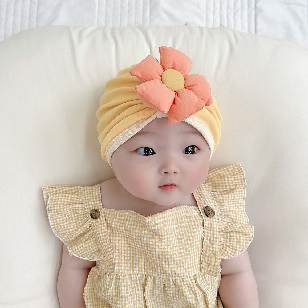 Newborn Baby Girl Hat Cotton Stretchy Flower Infant 0-1 Year