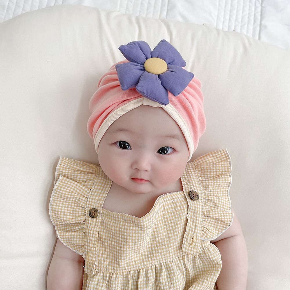 Newborn Baby Girl Hat Cotton Stretchy Flower Infant 0-1 Year