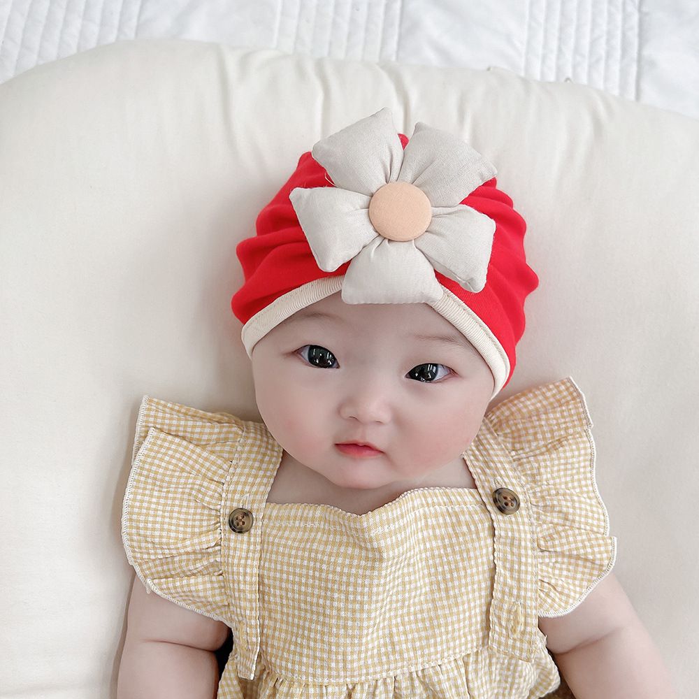 Newborn Baby Girl Hat Cotton Stretchy Flower Infant 0-1 Year
