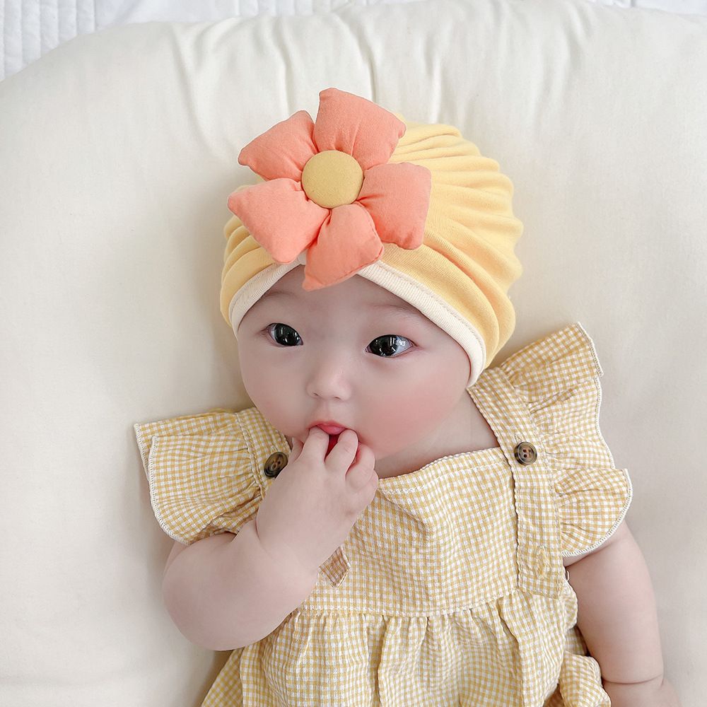 Newborn Baby Girl Hat Cotton Stretchy Flower Infant 0-1 Year