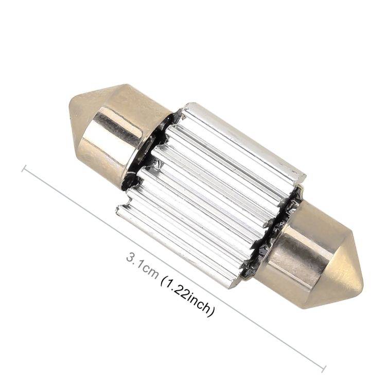 10 PCS 31mm DC12V / 1.7W / 7000K / 70LM Car Reading Lamp