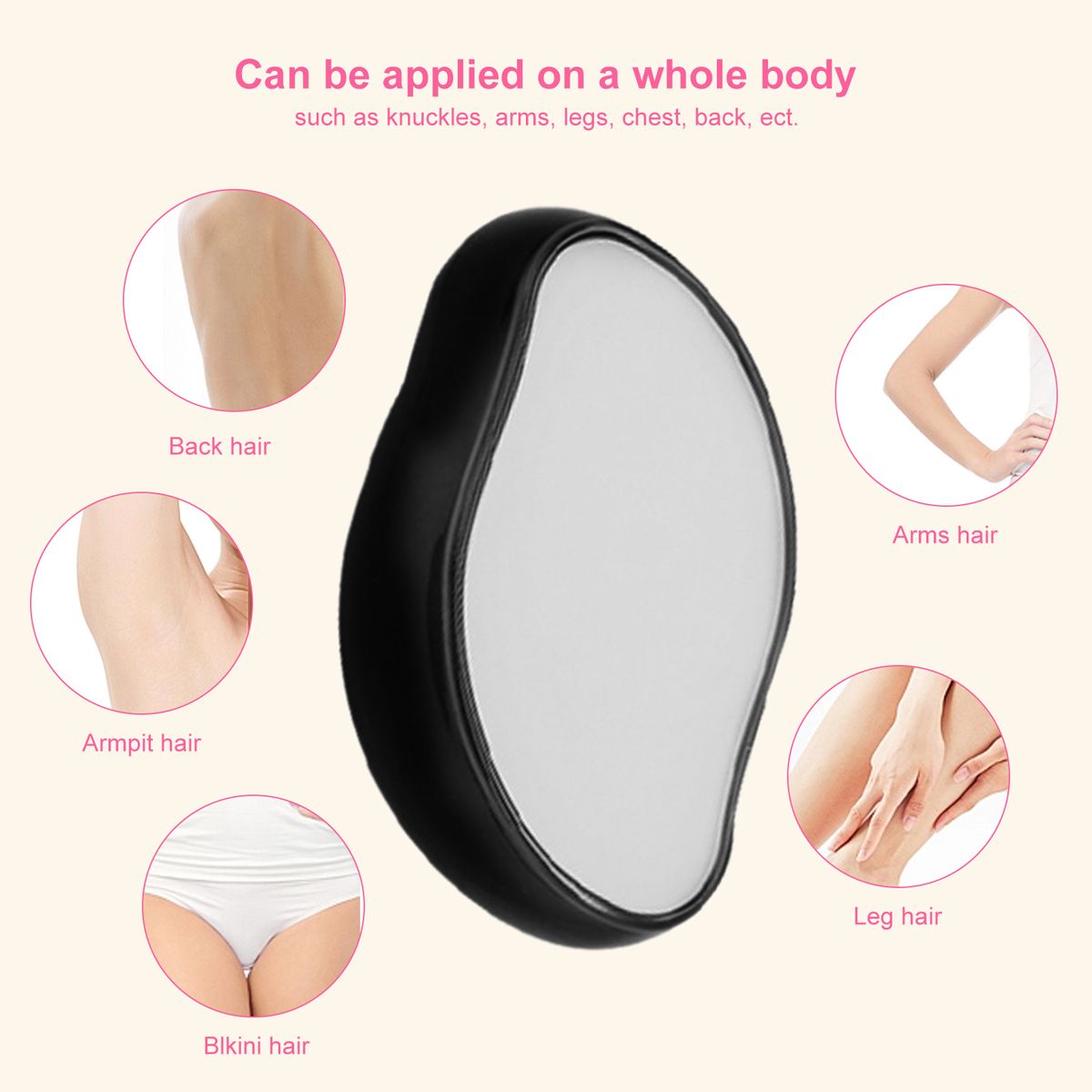 Painlessl Manua Hair Removal Eraser Skin Exfoliator Tool
