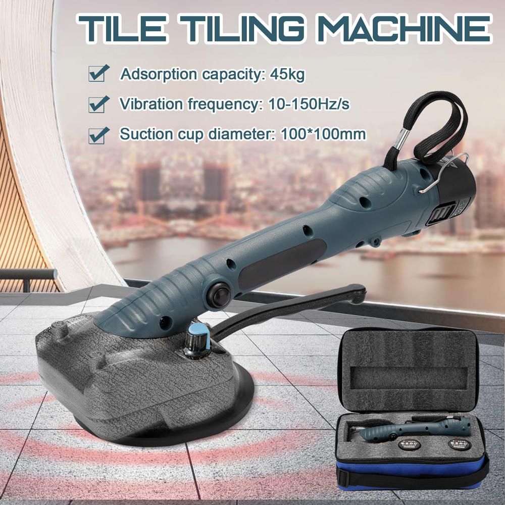 10-150Hz Tile Tiling Machine Wall Floor Tiles Laying Vibrating Tool with 100*100mm Suction Cup