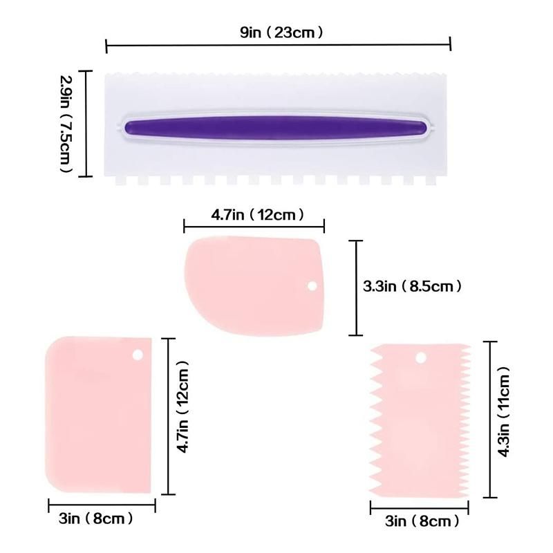 6 Pcs Decorating Comb and Icing Smoother Mousse Butter Cream Cake Edge Tools,Sawtooth Scraper for Butter Cream Cake