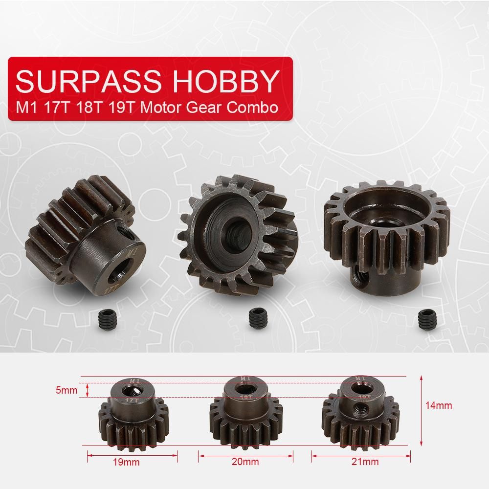 SURPASS HOBBY M1 17T 18T 19T Pinion Motor Gear for 1/8 RC Buggy Car Monster Truck