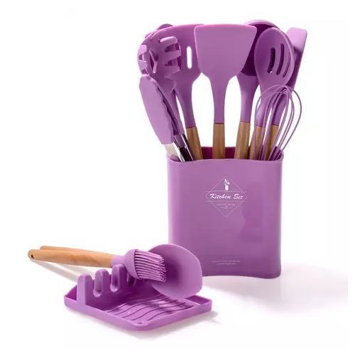 12Sets Of Silicone Kitchenware With Free Spoon Rest