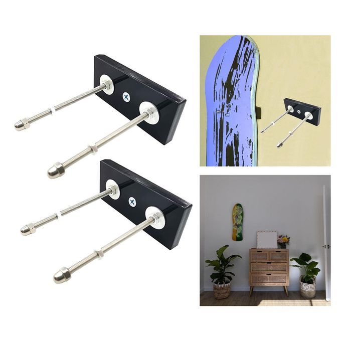 2x Skateboard Wall Mount Longboard Display Home Wall Rack Holder