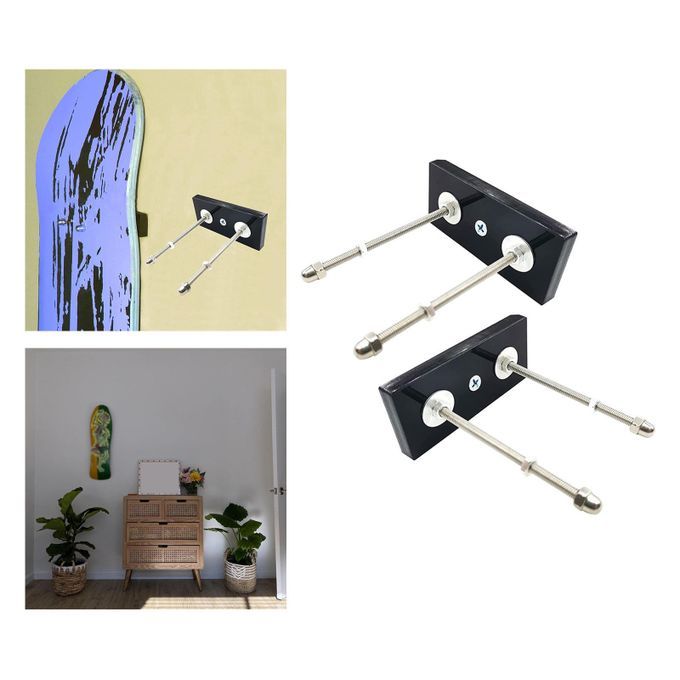 2x Skateboard Wall Mount Longboard Display Home Wall Rack Holder