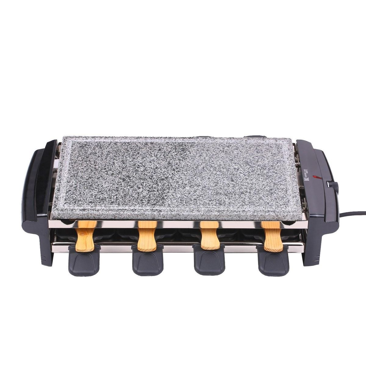 Pan Fry Stone Grill Electric Smokeless BBQ Nonstick Barbecue Multifunctional Fry Stone Grill Hot Stone Cooking with 8 Baking Pans for Household and Outdoors EU Plug