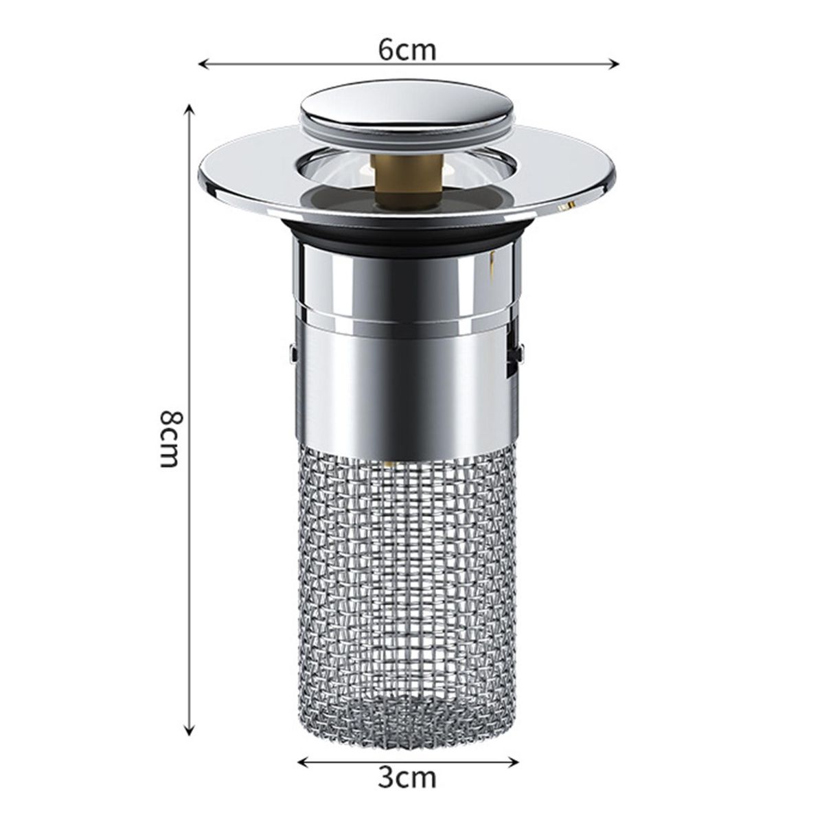 Efficient Drainage Sink Stopper Stainless Steel Hair for Bathroom Silver