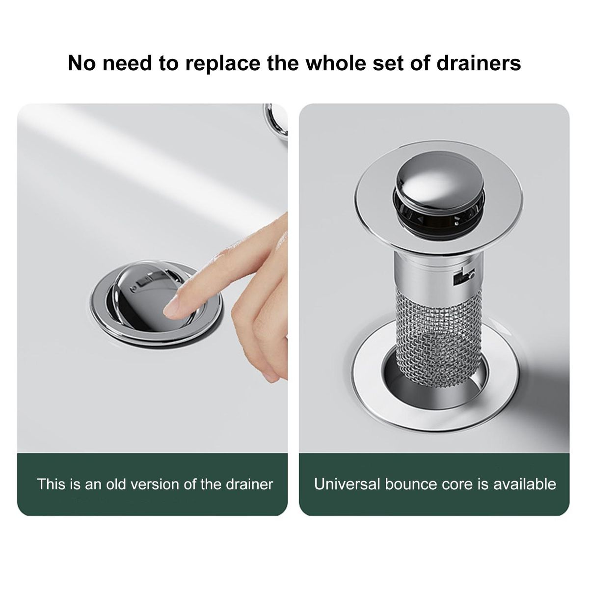 Efficient Drainage Sink Stopper Stainless Steel Hair for Bathroom Silver
