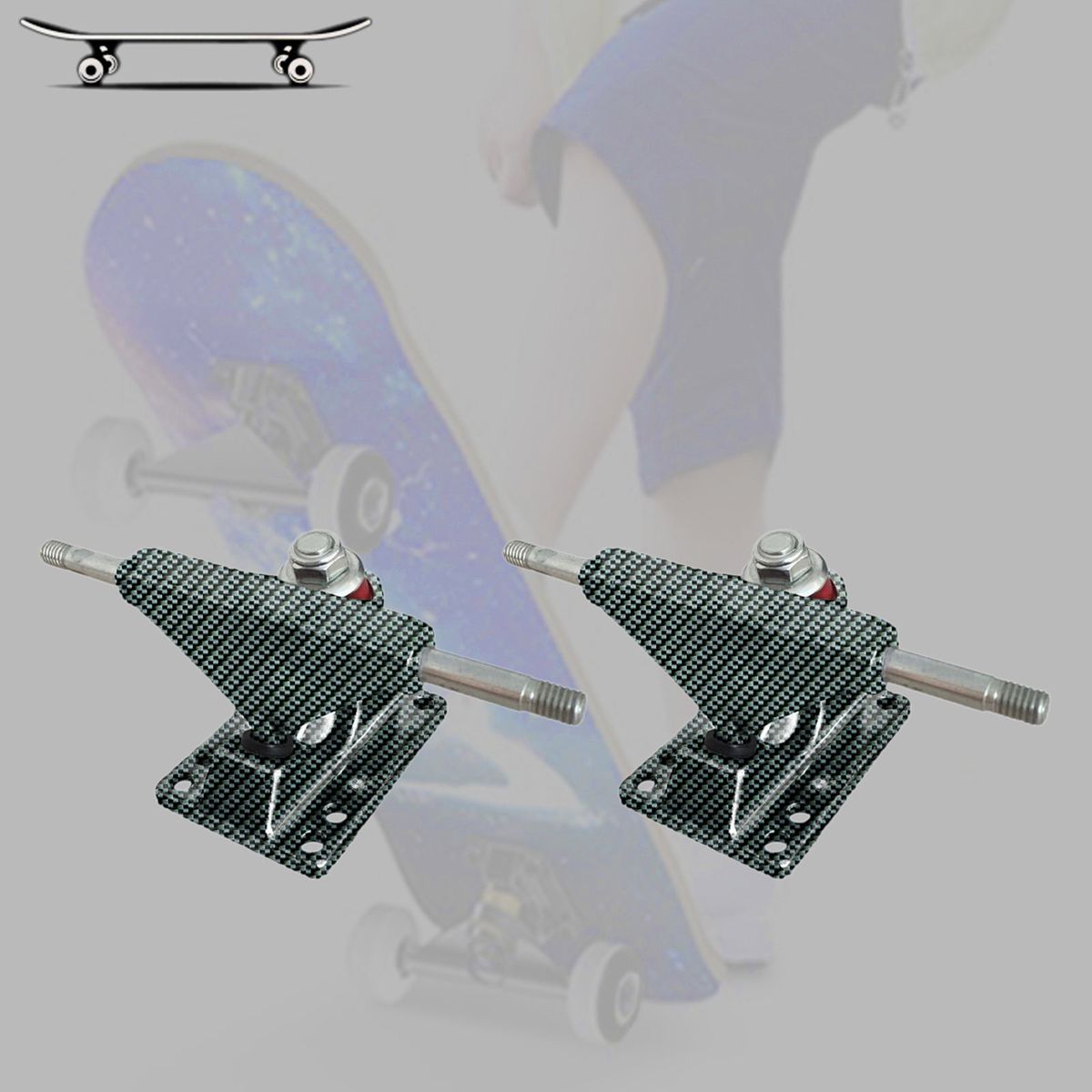 1 Pair 3.25" Skateboard Truck Aluminum Cruiser Mini Trucks Stripe