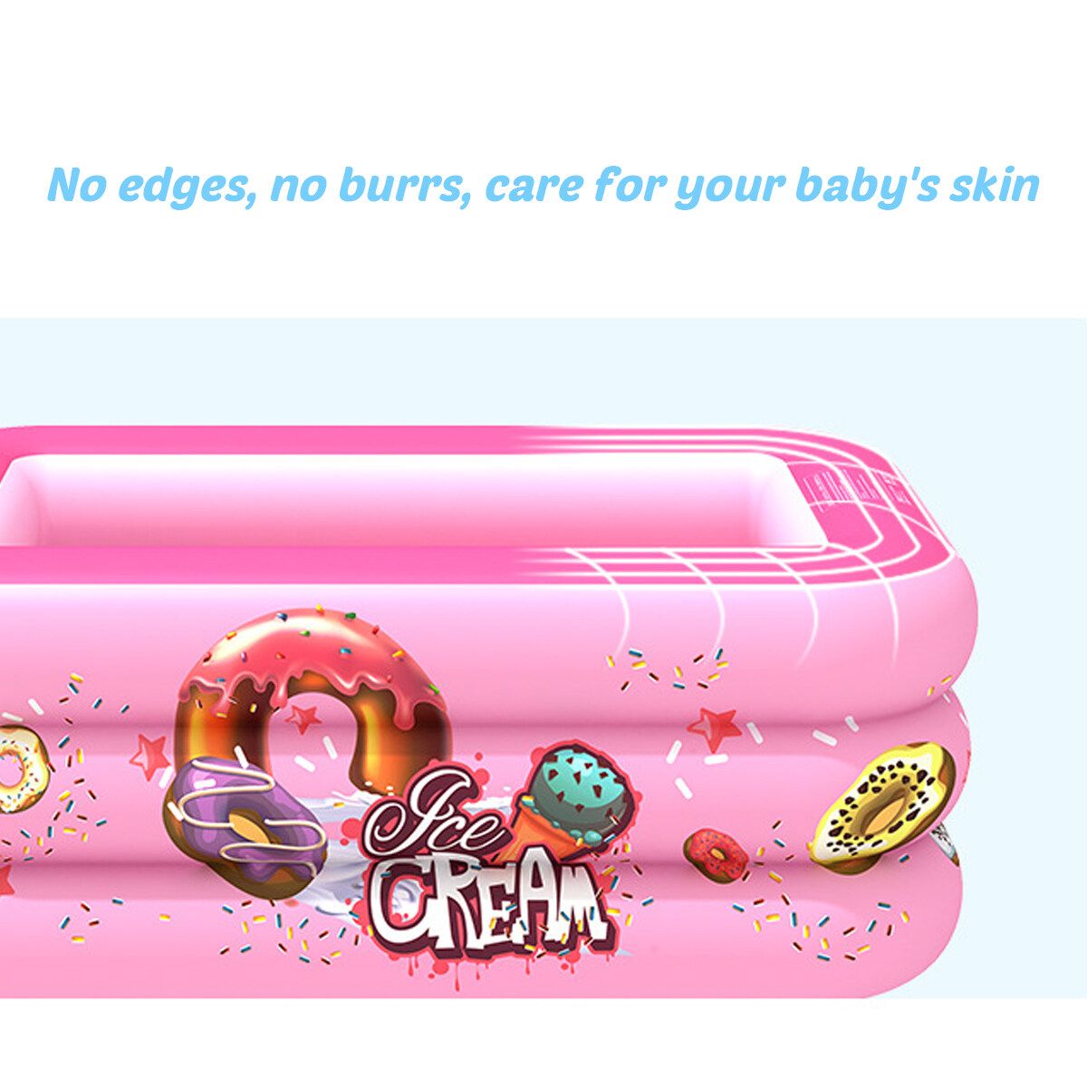 3 Layers Family Inflatable Swimming Pool, 210x135x55cm Full-Sized Inflatable Lounge Pool For Baby, Kiddie, Kids, Adult, Infant, Toddlers For Ages 3+,Outdoor, Garden, Backyard, Summer Water Party 130cm