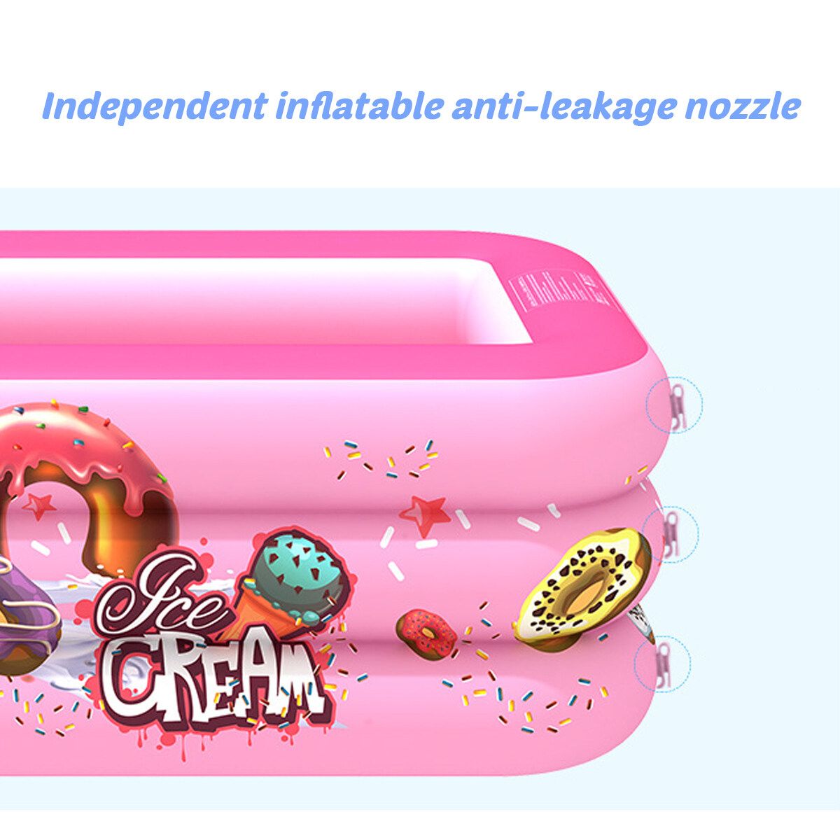 3 Layers Family Inflatable Swimming Pool, 210x135x55cm Full-Sized Inflatable Lounge Pool For Baby, Kiddie, Kids, Adult, Infant, Toddlers For Ages 3+,Outdoor, Garden, Backyard, Summer Water Party 130cm