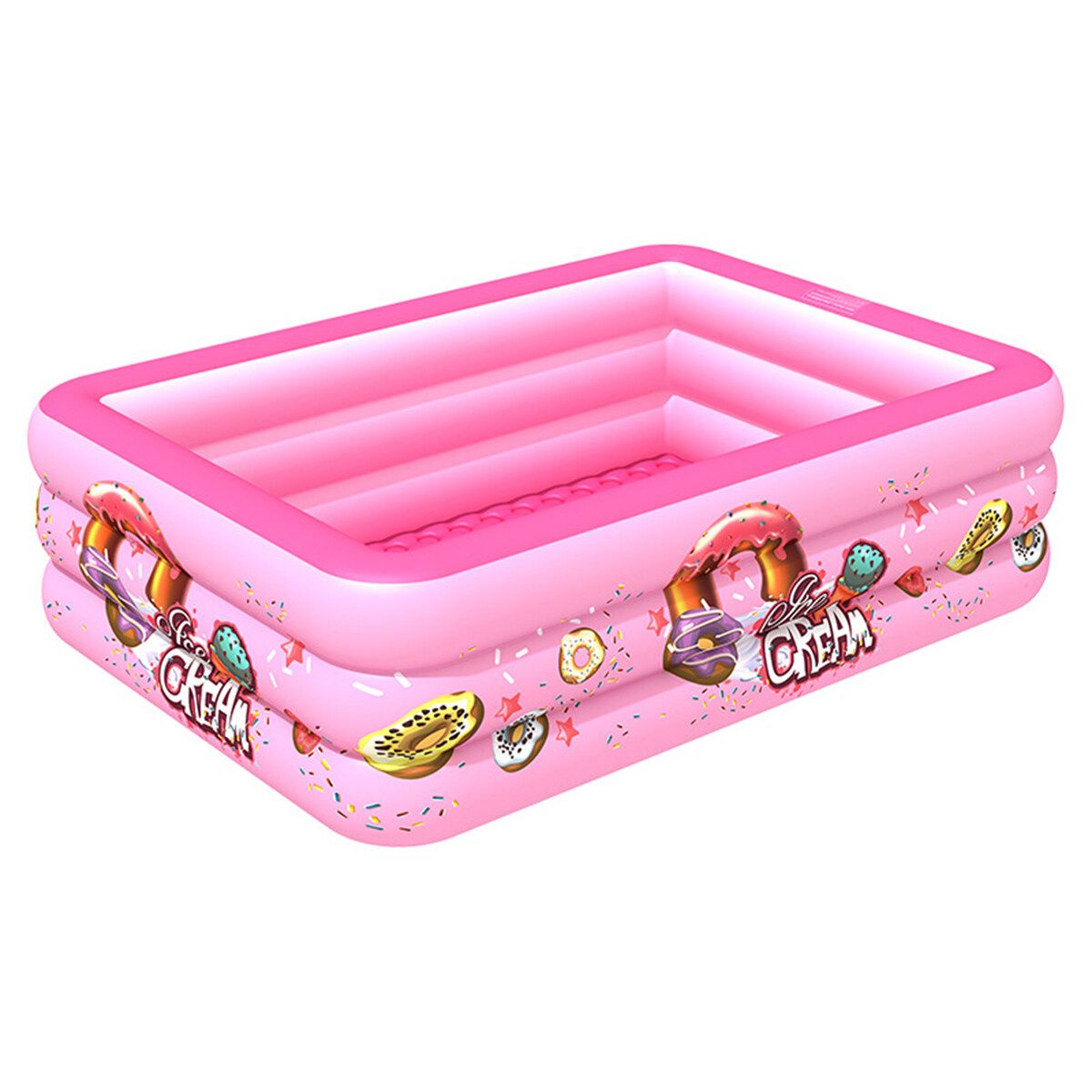 3 Layers Family Inflatable Swimming Pool, 210x135x55cm Full-Sized Inflatable Lounge Pool For Baby, Kiddie, Kids, Adult, Infant, Toddlers For Ages 3+,Outdoor, Garden, Backyard, Summer Water Party 130cm