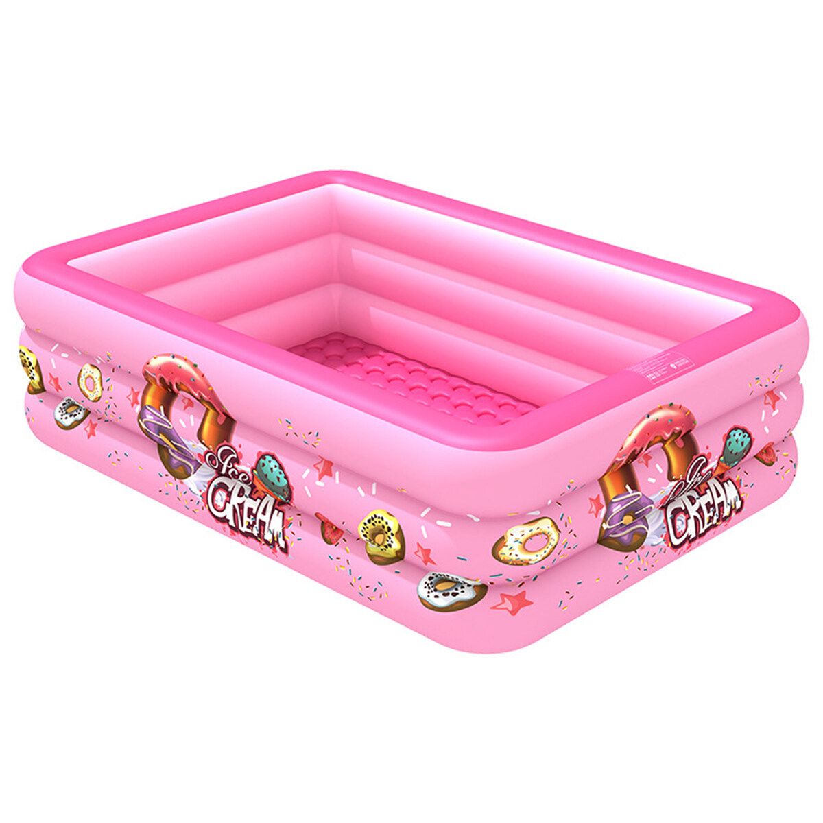 3 Layers Family Inflatable Swimming Pool, 210x135x55cm Full-Sized Inflatable Lounge Pool For Baby, Kiddie, Kids, Adult, Infant, Toddlers For Ages 3+,Outdoor, Garden, Backyard, Summer Water Party 130cm