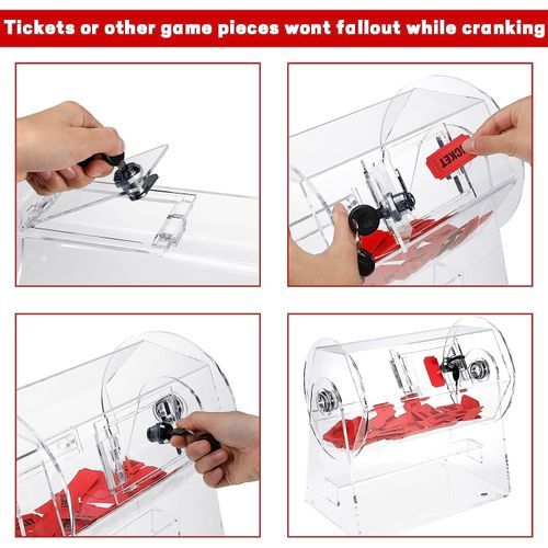 Acrylic Raffle Ticket Spinner Drum Clear Transparent Box For