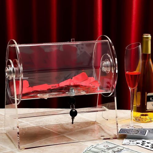 Acrylic Raffle Ticket Spinner Drum Clear Transparent Box For