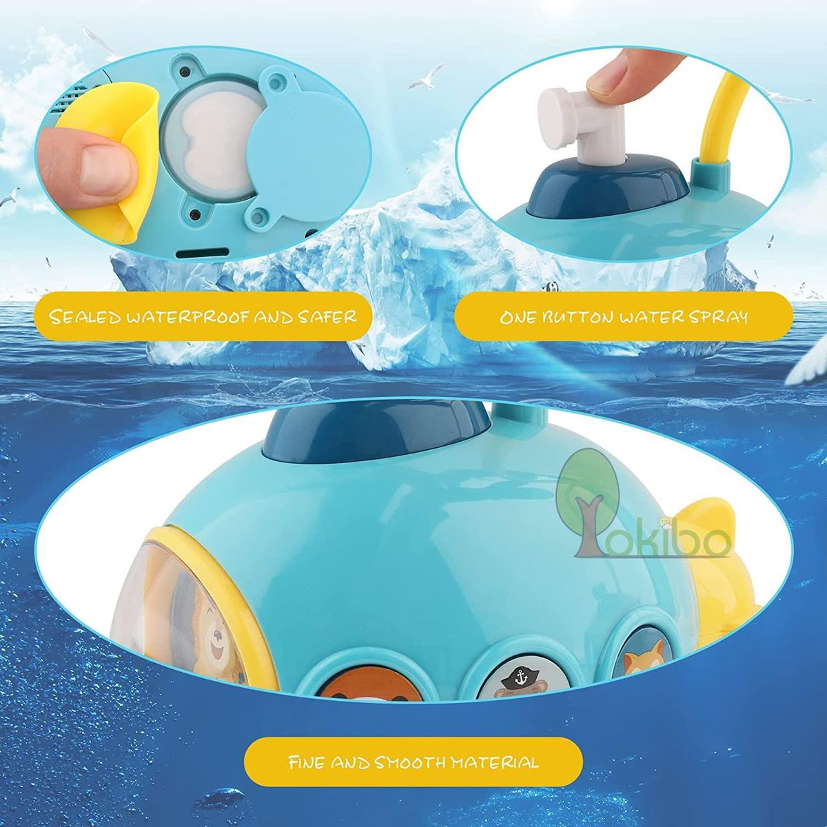 Baby Bath Toys for Kids Submarine Shower Toys Water Toys Spray Water Toys for Kids Baby Shower Set Bathtub Toy Baby Water Toys