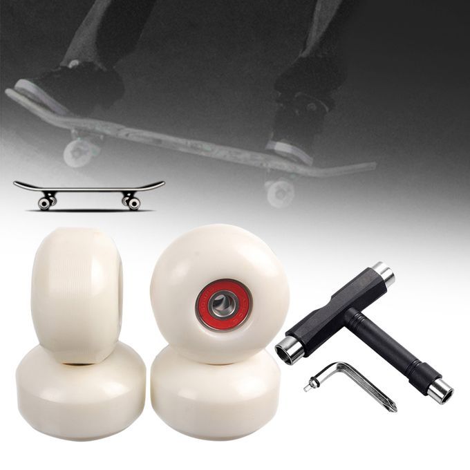 95A Skateboard Wheels Indoor Roller Smooth ABEC 9 White Red Bearing