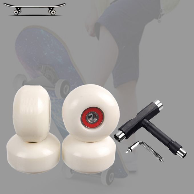 95A Skateboard Wheels Indoor Roller Smooth ABEC 9 White Red Bearing