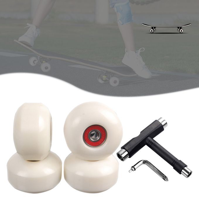 95A Skateboard Wheels Indoor Roller Smooth ABEC 9 White Red Bearing