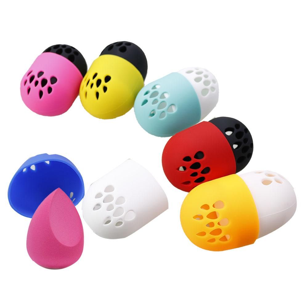 1Pc 6 Colour 44g Silicone Beauty Sponge Storage Box EStand Powder Puff Drying Holder Mildew Proof Cosmetic Washable Odorless