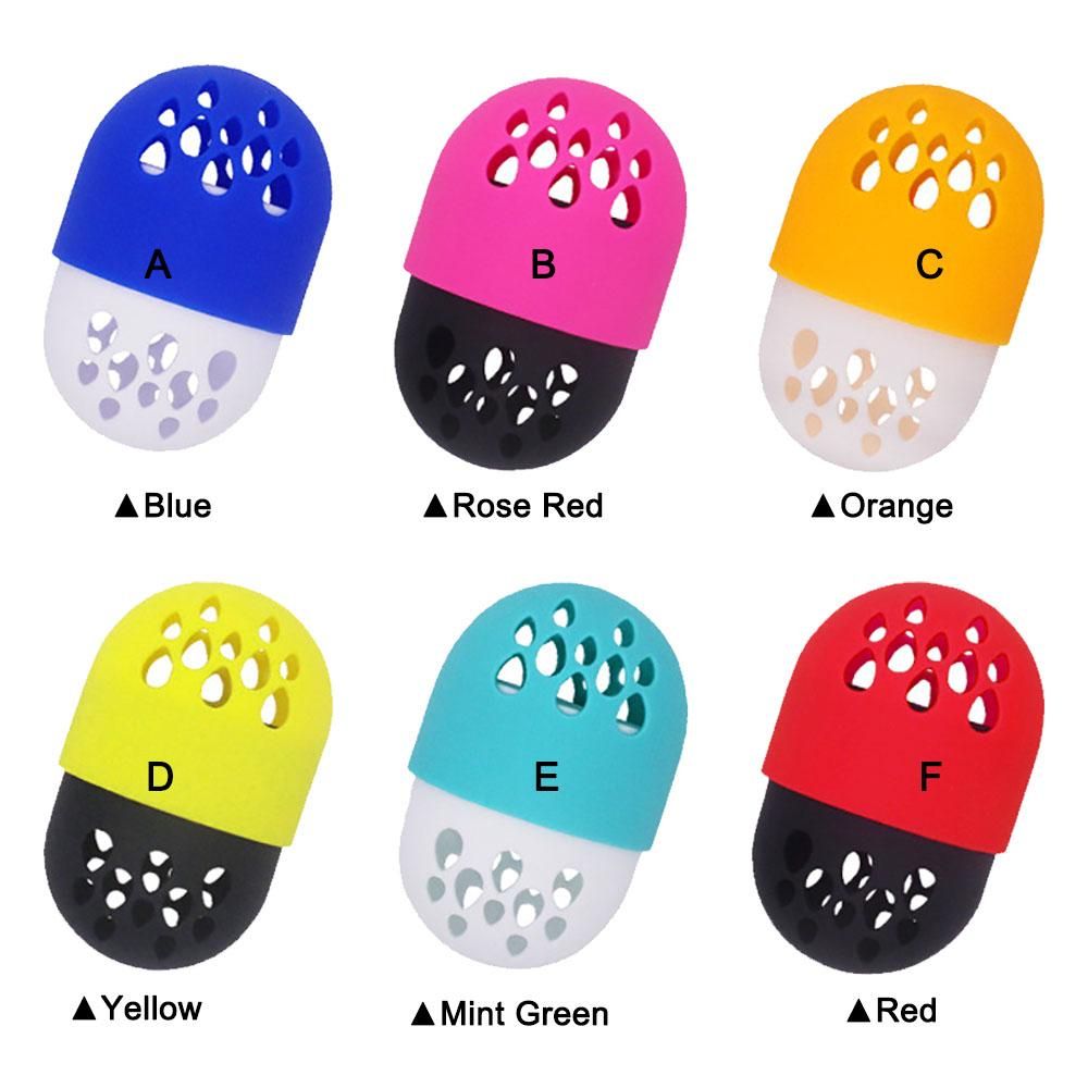 1Pc 6 Colour 44g Silicone Beauty Sponge Storage Box EStand Powder Puff Drying Holder Mildew Proof Cosmetic Washable Odorless