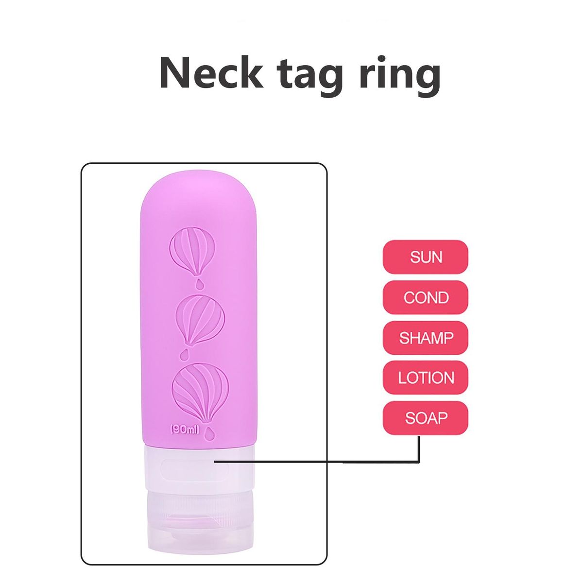 Drip-free Valve Travel Bottle Leak-proof 90ml Silicone for Travel Rose Red