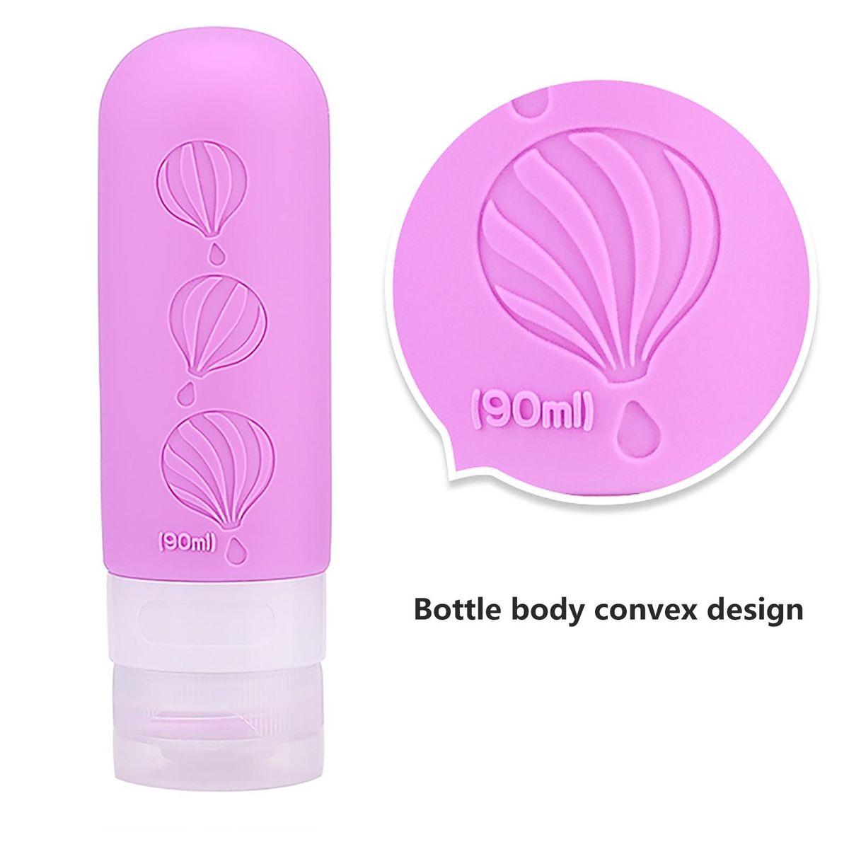Drip-free Valve Travel Bottle Leak-proof 90ml Silicone for Travel Rose Red