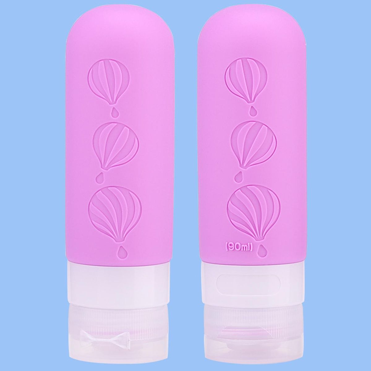 Drip-free Valve Travel Bottle Leak-proof 90ml Silicone for Travel Rose Red