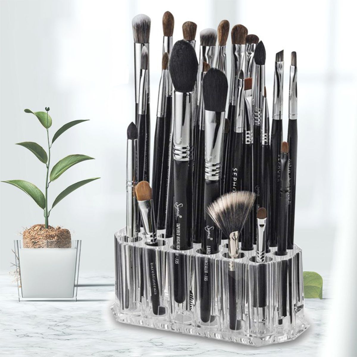 26 Slots Makeup Brush Storage Anti-skid Acrylic Cosmetic