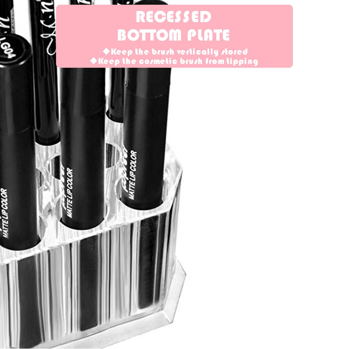 26 Slots Makeup Brush Storage Anti-skid Acrylic Cosmetic