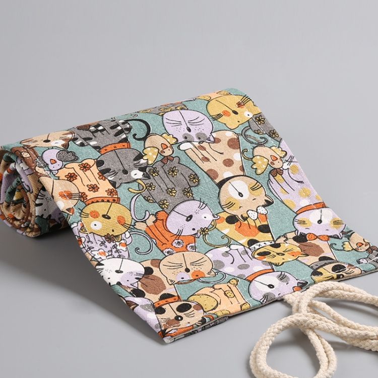 2 PCS 36  Holes Canvas Large Capacity Pen Curtain