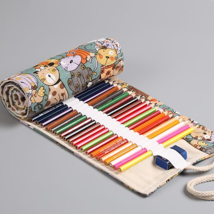 2 PCS 36  Holes Canvas Large Capacity Pen Curtain