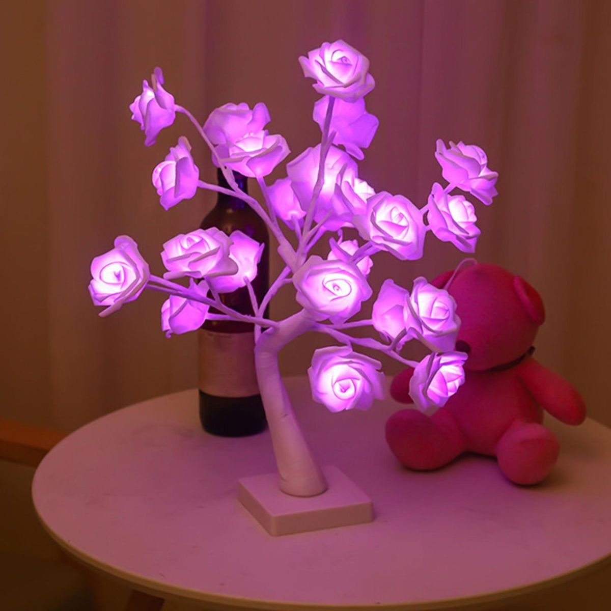Rose Flower Lamp Rose Flower Tree Bedside Lamp Ambient Light White