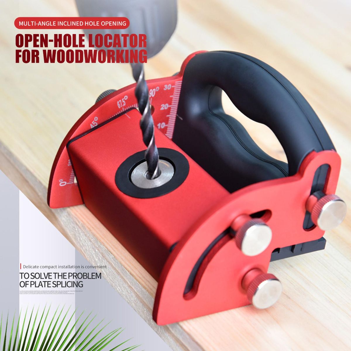 Woodworking Oblique Hole Locator Pratical Aluminium Alloy Drilling Positioner Drill Guide Tool