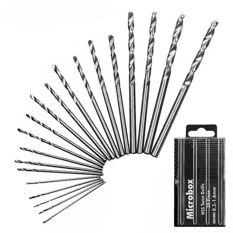 1Pack(20PCS) Micro HSS Drill Bit Set 0.3mm-1.6mm