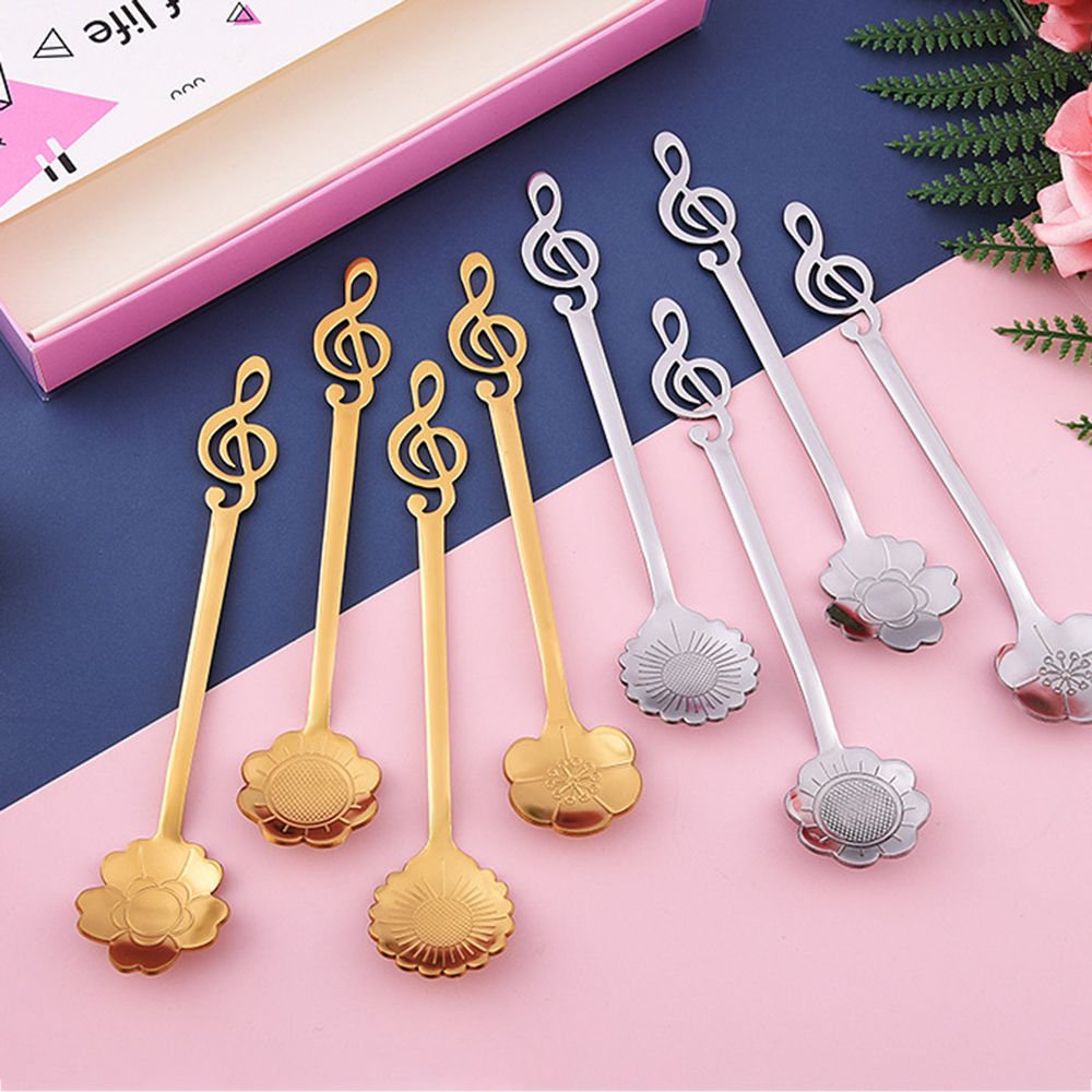 4PCs Stainless Steel Teaspoons Set Coffee Spoons Dessert
