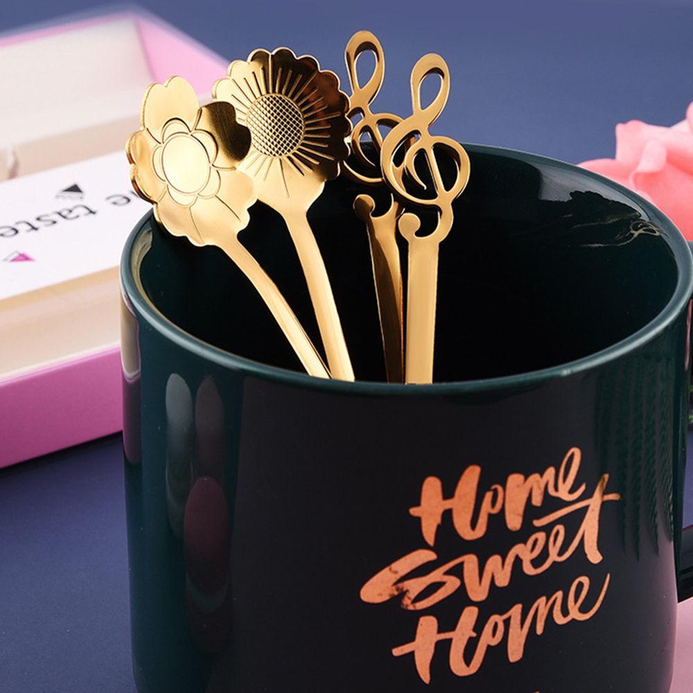 4PCs Stainless Steel Teaspoons Set Coffee Spoons Dessert