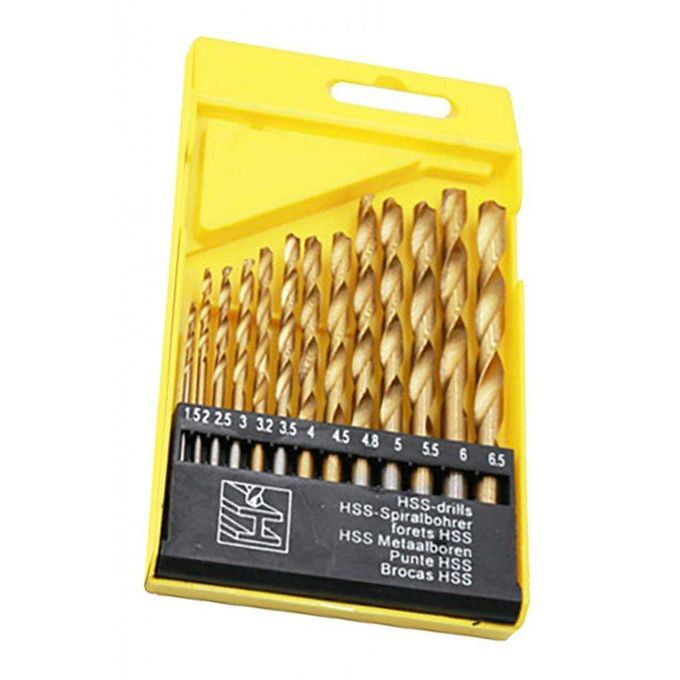 13pcs HSS Twist Drill Bit Set W/ Index Case Number Letter 1.5-6.5mm