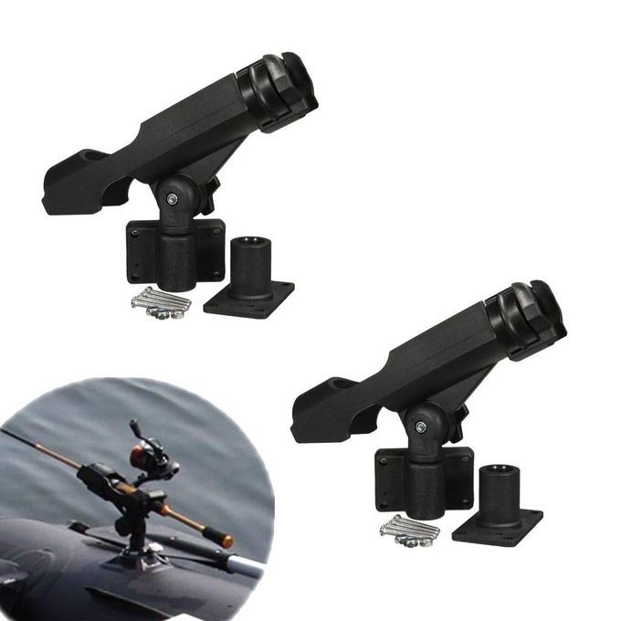 2x Adjustable Boat Kayak  Rod Holder Pole Rack Side Rail Flush