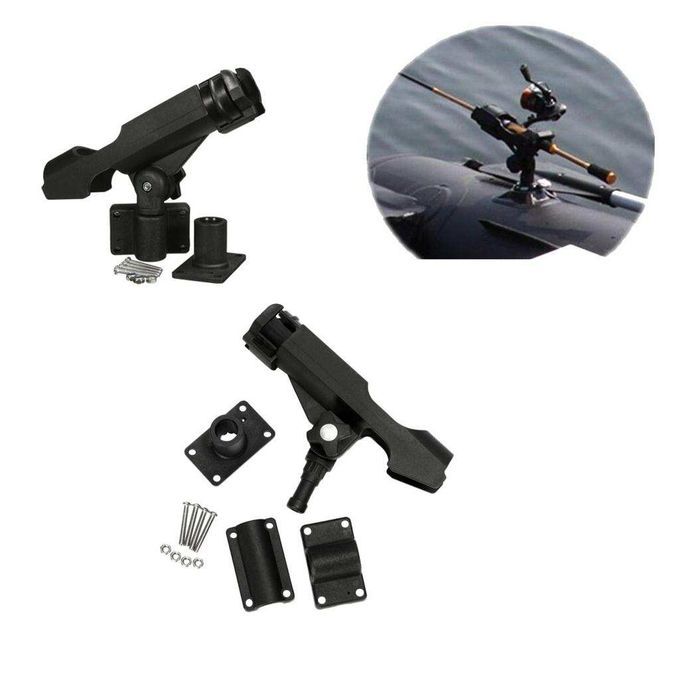 2x Adjustable Boat Kayak  Rod Holder Pole Rack Side Rail Flush